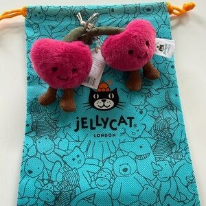 Jellycat Fuchsia Cherry Plush Keychain